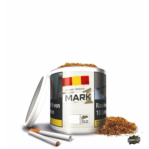 Mark Adams No. 1 Gold Stopftabak geöffnete Dose mit Tabak und Hülsen