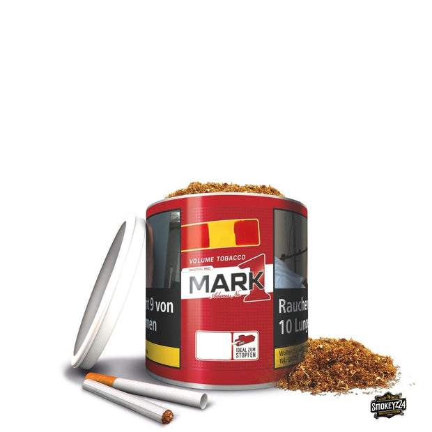 Mark Adams No. 1 Red Stopftabak geöffnete 50g Dose mit Tabak und Hülsen