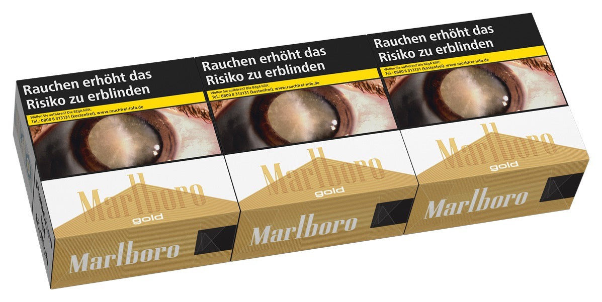 Marlboro Gold Zigaretten 7XL – Stange mit 3x55 Stück, großformatige Verpackung frontal dargestellt