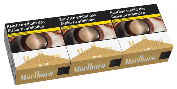 Marlboro Gold Zigaretten 7XL – Stange mit 3x55 Stück, großformatige Verpackung frontal dargestellt