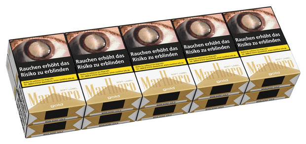 Marlboro Gold Soft Zigaretten – Stange mit 10x20 Stück im klassischen Softpack, frontal fotografiert
