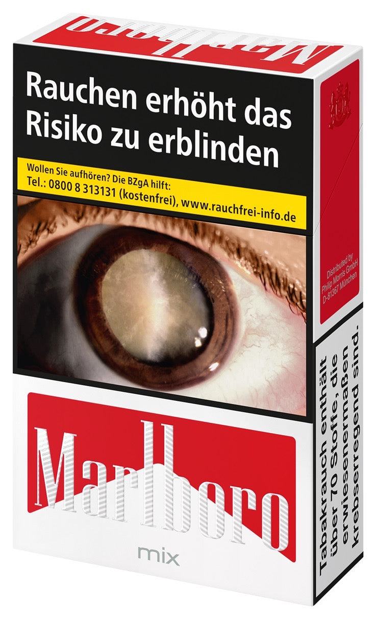 Marlboro Mix Zigaretten – Verpackung leicht seitlich dargestellt mit klar sichtbarem Markenlogo