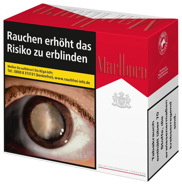 Marlboro Red Zigaretten – einzelne 9XL-Packung seitlich dargestellt, markantes Marlboro-Design