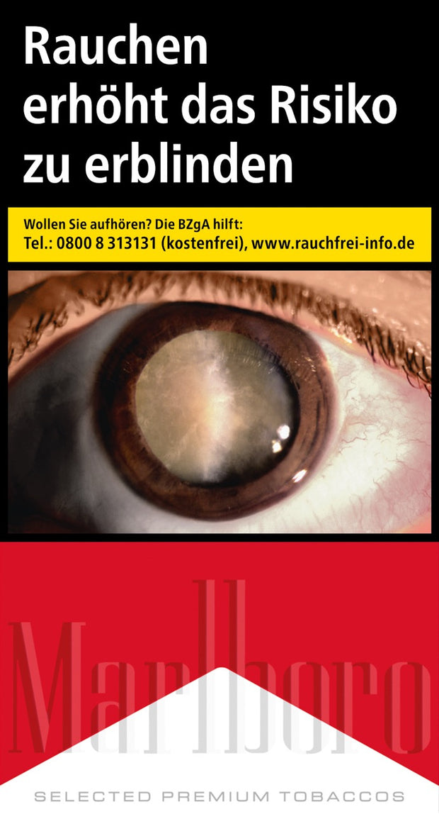 Marlboro Red Long Zigaretten – einzelne 100 mm Packung mit klassischem Marlboro-Design, frontal dargestellt