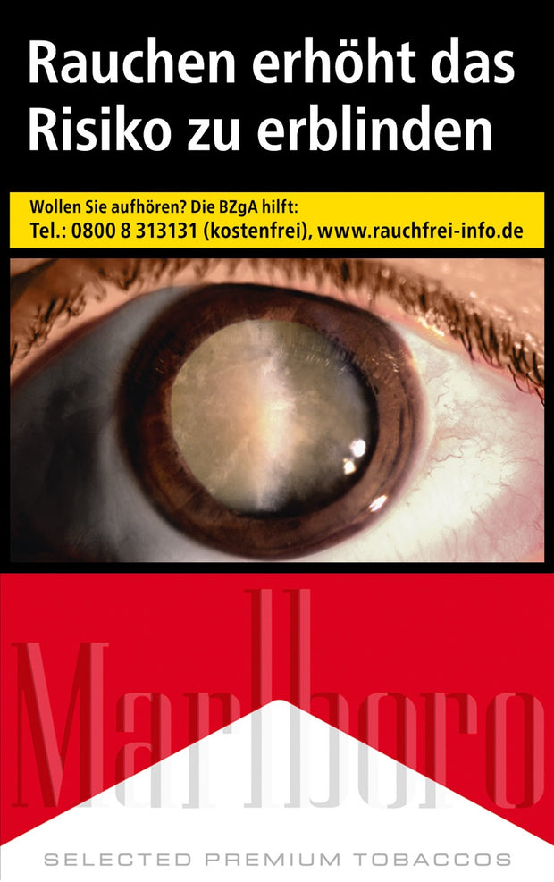 Marlboro Red Zigaretten – Einzelpackung frontal mit markanter roter Verpackung und weißem Logo