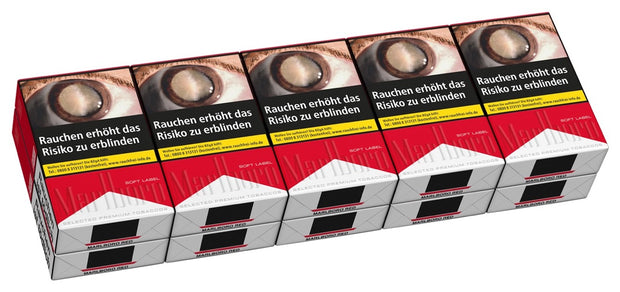 Marlboro Red Soft Zigaretten – Stange mit 10x20 Stück in weicher Verpackung, frontal dargestellt