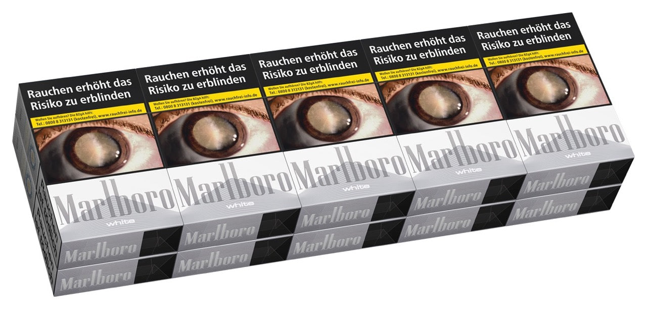 Marlboro White Zigaretten – Stange mit 10x20 Stück in weißer Verpackung, mild-würziges Aroma