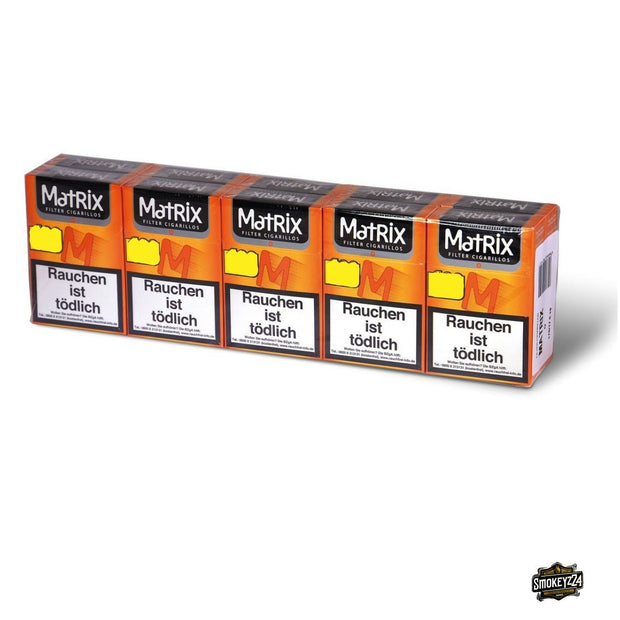 Matrix Orange Filterzigarillos – Stange mit 10 Schachteln à 17, Naturdeckblatt, 84 mm