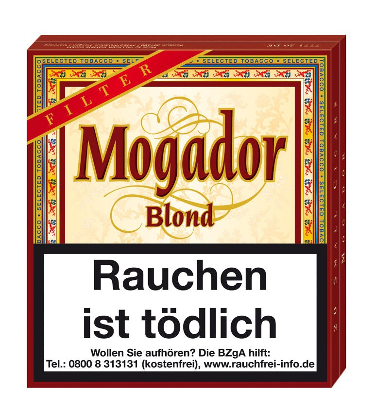 Mogador Blond Filter Cigarillos 20er Pack – Schachtel frontal