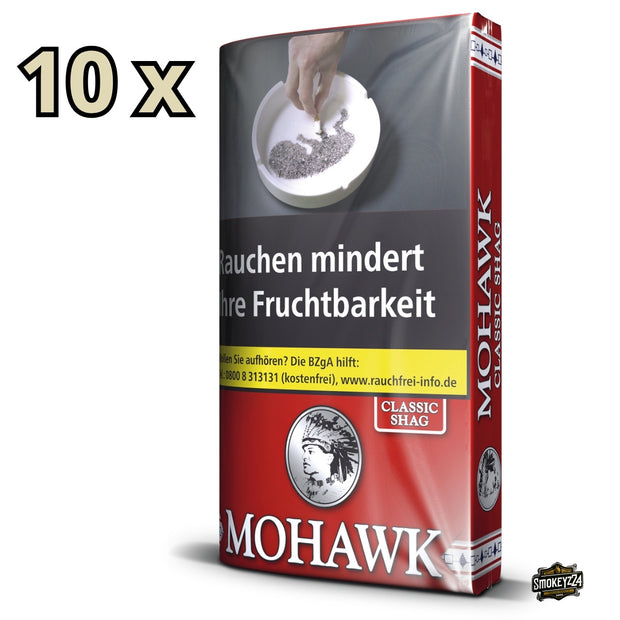 Mohawk Classic Shag Red Drehtabak 10x 30g Pouches frontal