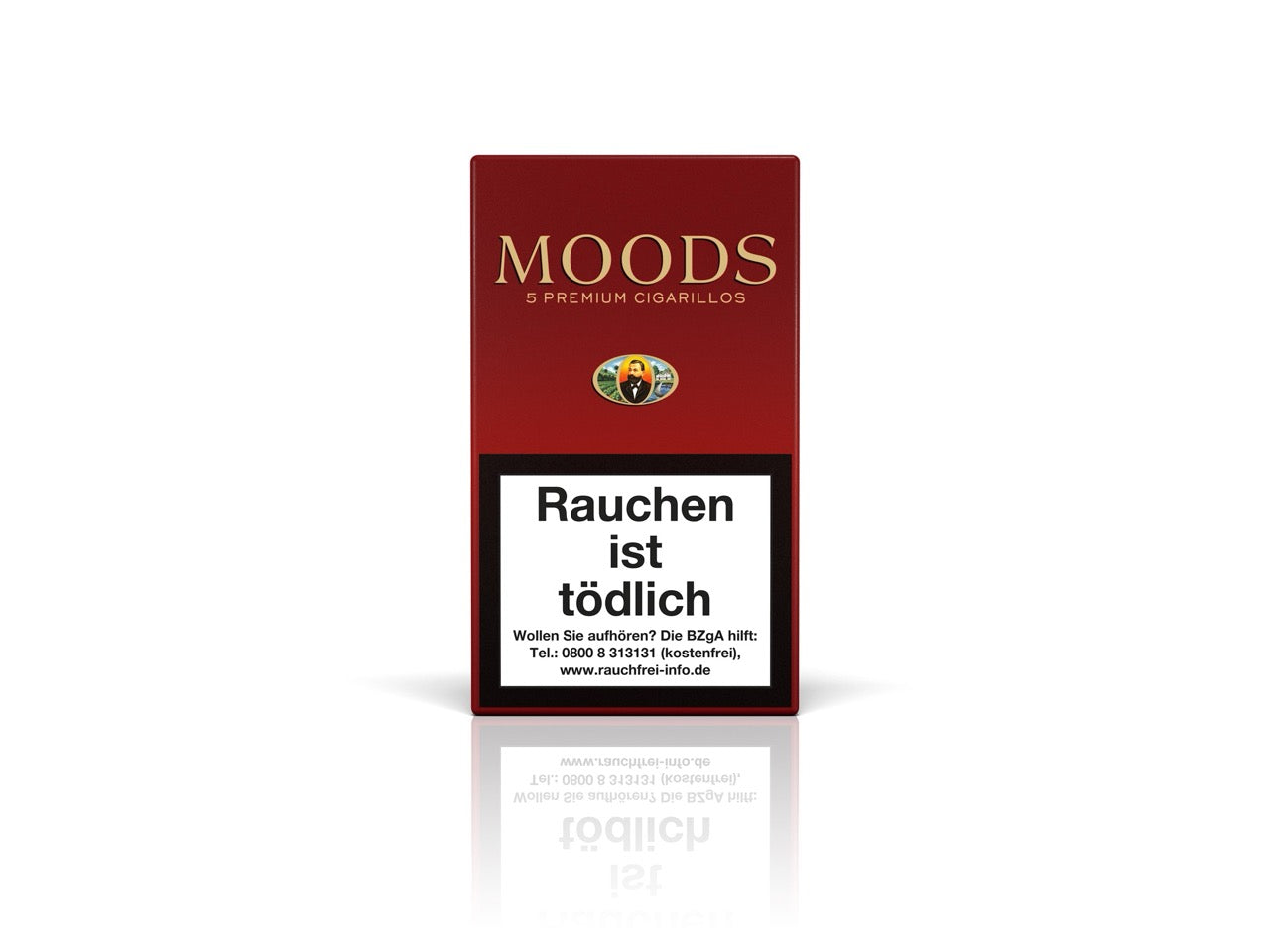 MOODS ohne Filter Cigarillos 5er – kräftige Cigarillos mit Java-Deckblatt und vollmundigem Geschmack, ideal für Genießer ohne Filter.