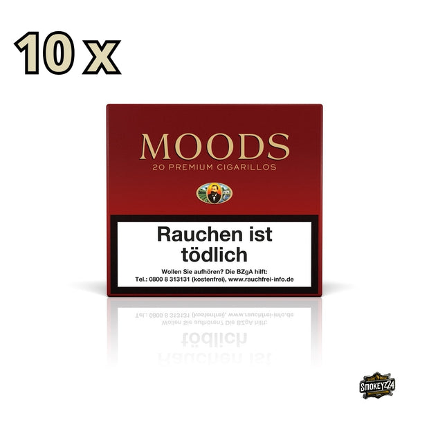 MOODS ohne Filter Cigarillos 10x20er – kräftige, filterlose Cigarillos im Vorratspack mit Java-Deckblatt von Dannemann.