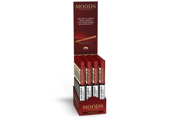 MOODS Panatella 20er Packung – aromatische Cigarren im schlanken Panatella-Format mit Java Deckblatt und kräftigem Geschmack
