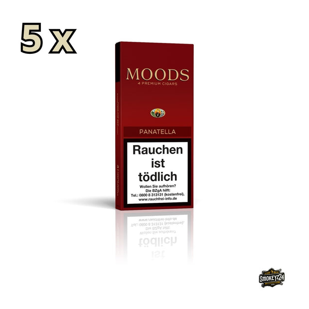 MOODS Panatella 5x4er Packung – 20 aromatische Cigarren im Panatella-Format mit Java Deckblatt und vollmundigem Geschmack