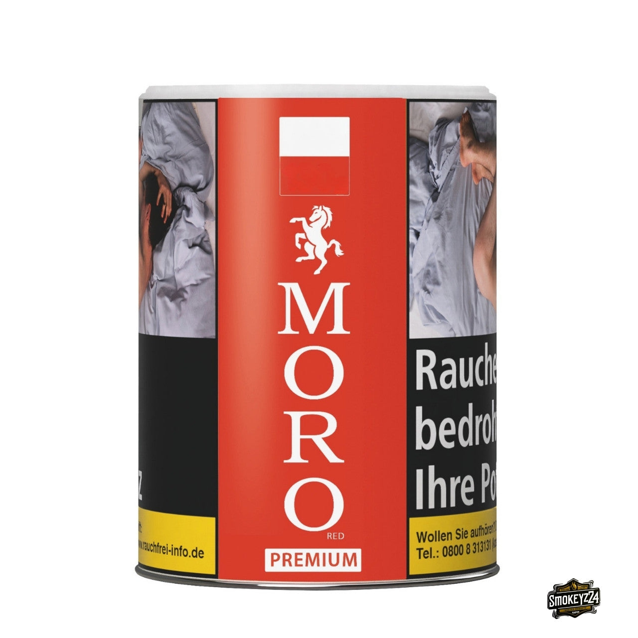 Moro Premium Red Zigarettentabak 130g Dose – aromatischer American Blend Feinschnitt für Stopfmaschinen und Selbstdreher.