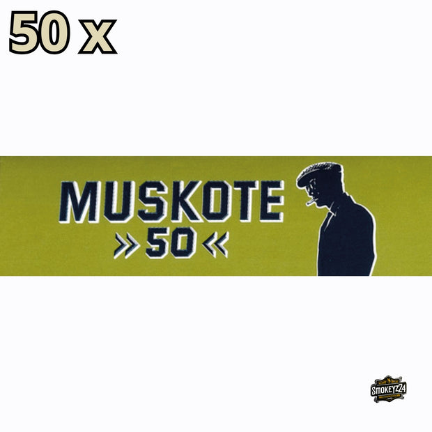 Muskote Papier grün Blättchen Sparpaket, 50x60 Blatt, traditionelles Zigarettenpapier zum Selberdrehen, grüne Verpackung