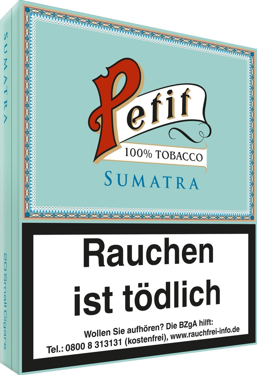 Einzelnes Nobel Petit Sumatra Zigarillo, Sumatra-Deckblatt, seitlich fotografiert