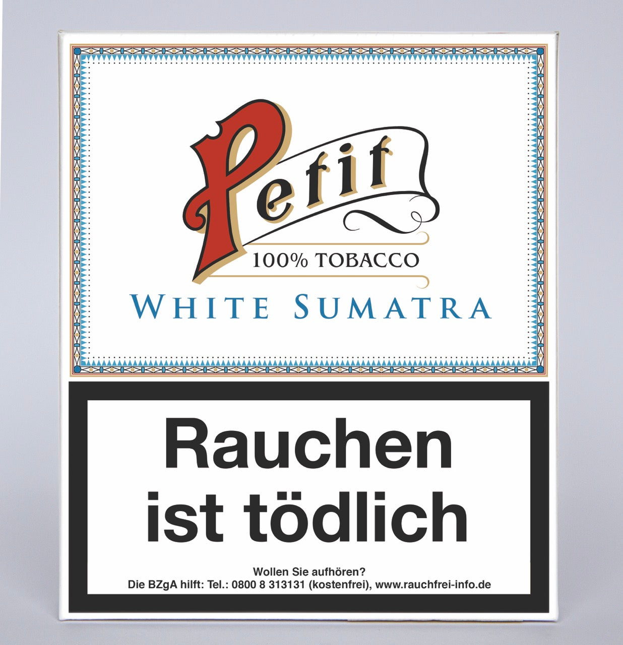 Nobel White Sumatra Cigarillos 20er Packung, weißes Design, frontal fotografiert