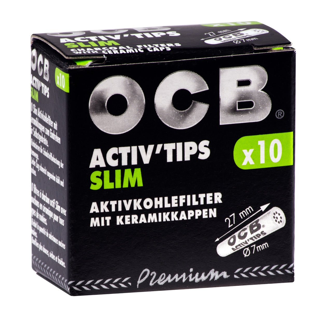 OCB Activ’Tips Slim 7mm Aktivkohlefilter 10er Packung, Filter für selbstgedrehte Zigaretten, online kaufen