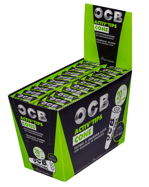 OCB Cone Active Filter Tips 20x25er Sparpaket – konische Aktivkohlefilter für Cones, Vorratskarton online kaufen