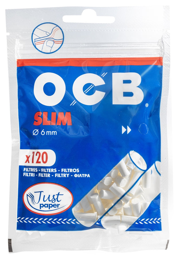 OCB 6mm Just Paper Slim Filter 120er Beutel, plastikfreie Papierfilter für Zigaretten, umweltfreundlich online kaufen