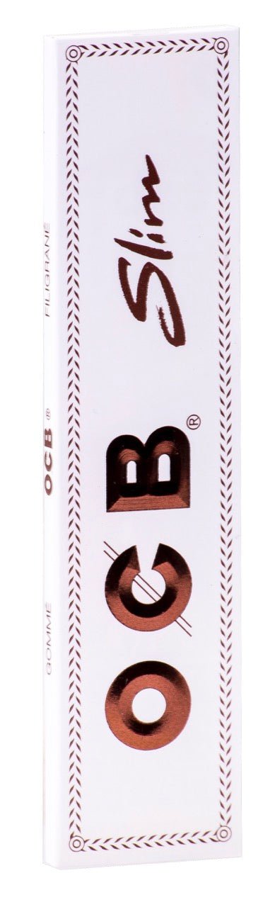 OCB Weiß Extra Long Slim Blättchen, 32 Blatt, ultrafeines langes Drehpapier im weißen Einzelheft