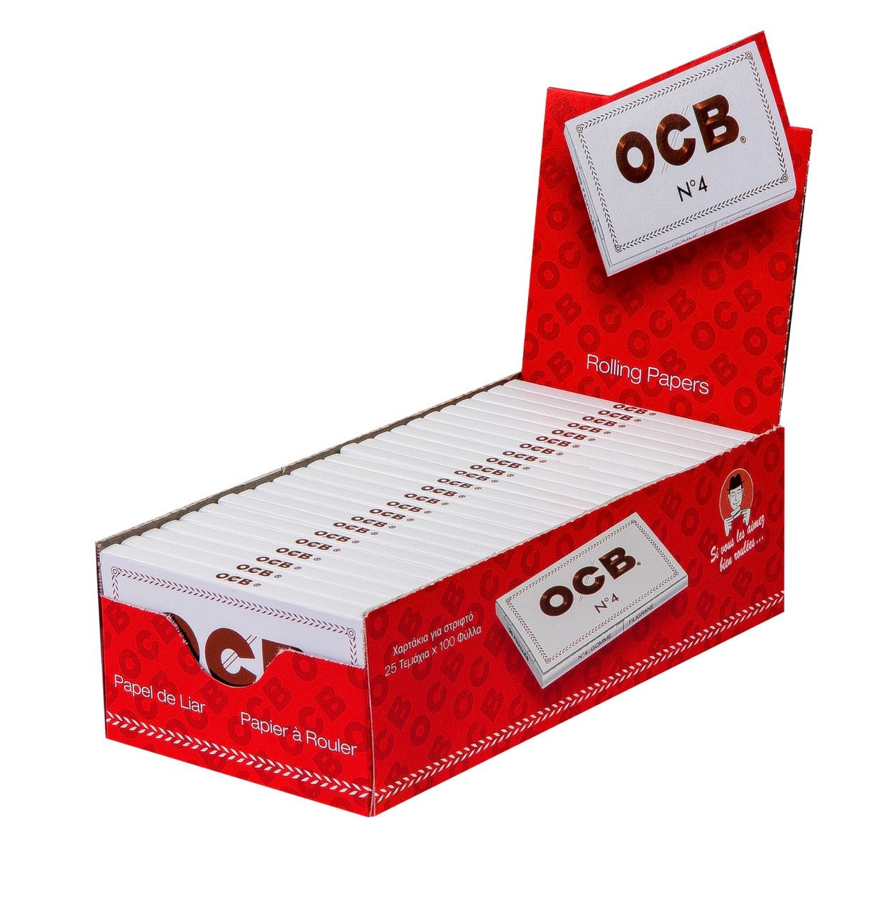 OCB Weiß No. 4 Double 25x100 Blatt Sparpaket, Vorratskarton ultrafeines Zigarettenpapier, bei smokeyz24.de online kaufen