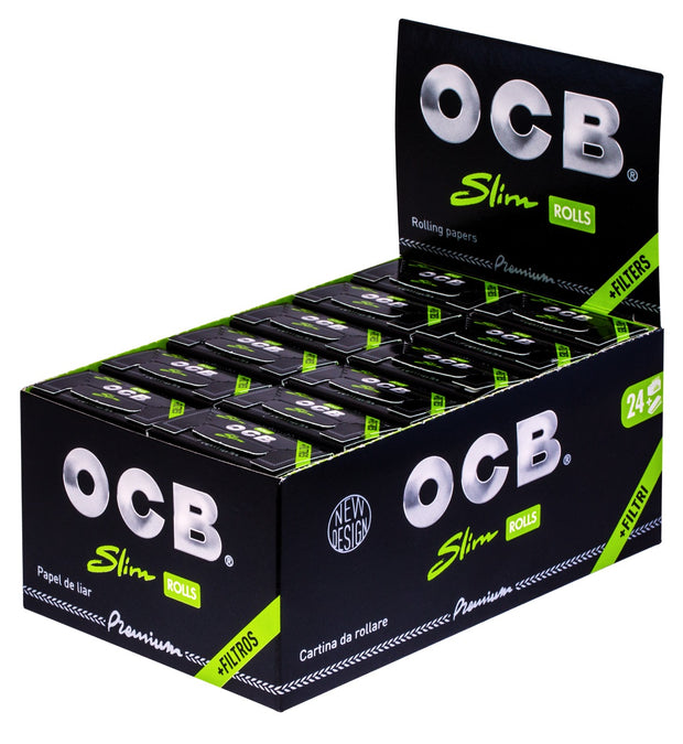 OCB Premium Black Rolls Slim Sparpaket, 24 x 4m Rollen mit 40 Tips, Vorratskarton für Vielraucher, online bei smokeyz24.de kaufen