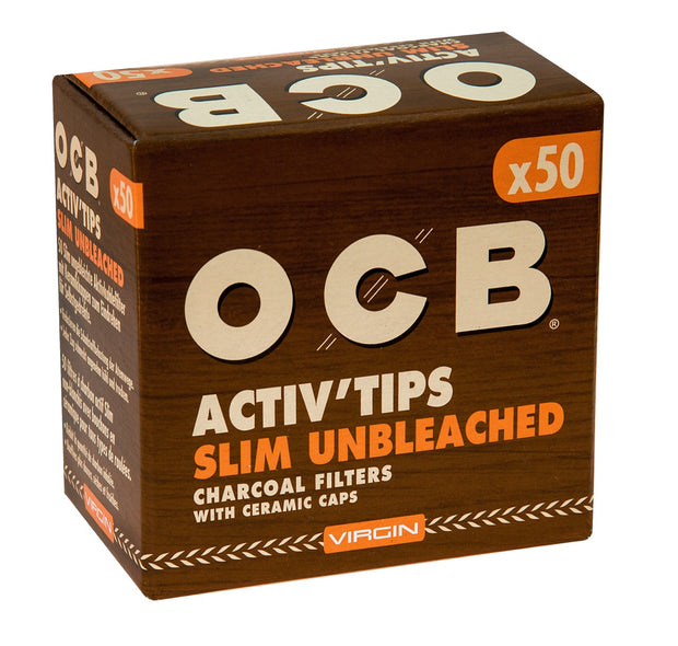 OCB Unbleached 7mm Slim Aktivkohlefilter 50er Packung – ungebleichte Filter, vegan, online kaufen