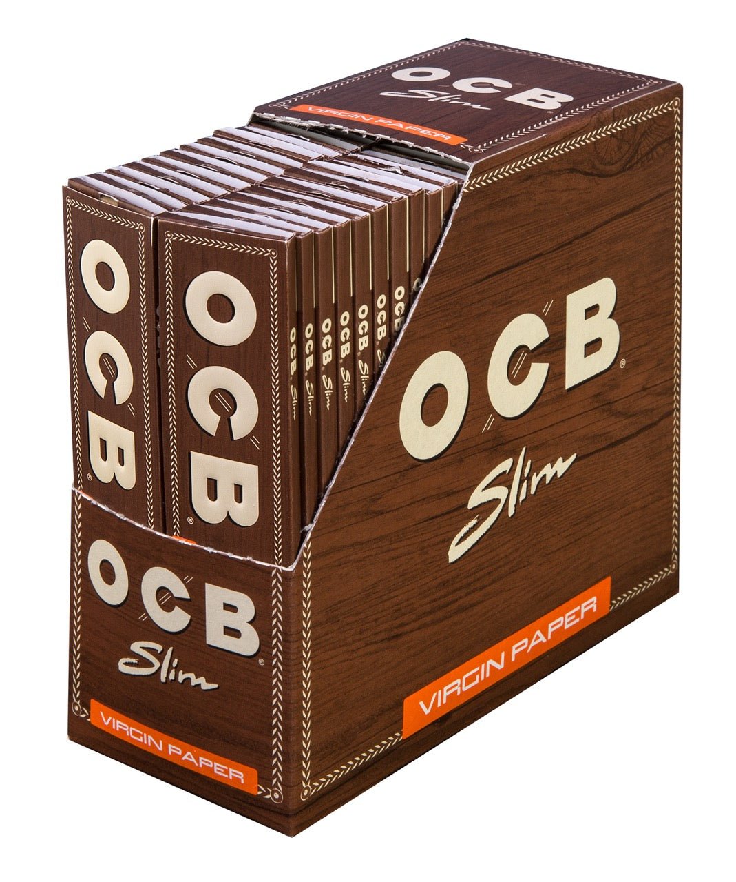 OCB Unbleached Virgin Slim Long Blättchen Sparpaket – Karton mit 50 Heftchen à 32 Blatt