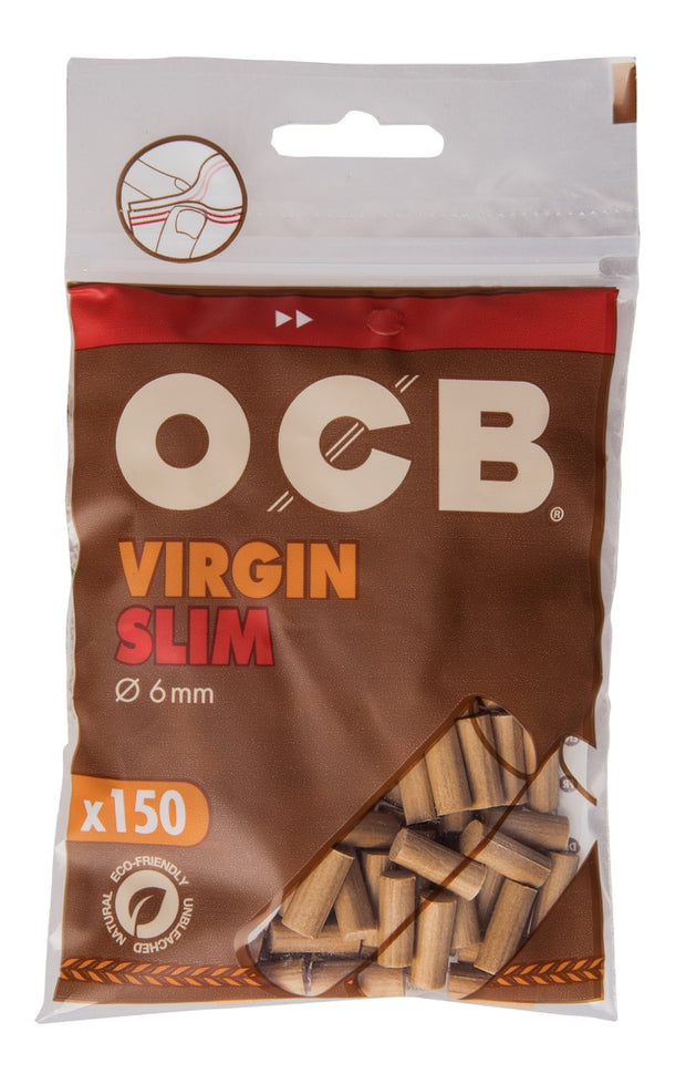 OCB 6mm Unbleached Virgin Slim Filter 150er Beutel, ungebleichte Filter umweltfreundlich online kaufen