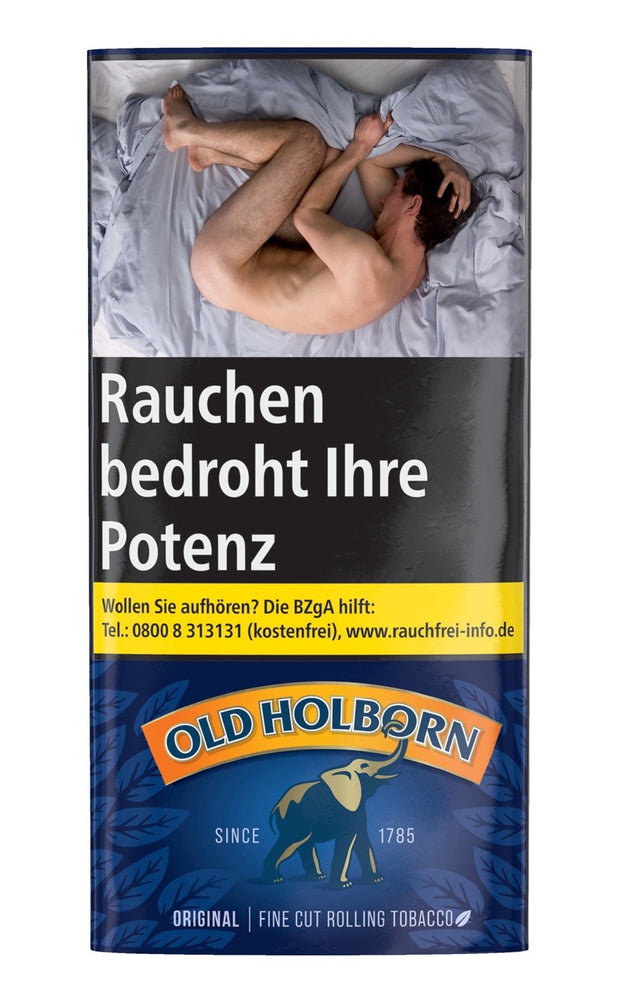 Old Holborn Original Drehtabak 30g Pouch frontal fotografiert, klassisches Design, englische Tabaktradition