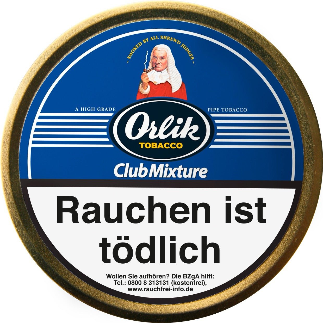Orlik Club Mixture Pfeifentabak 100g Dose – dänische Mischung mit Virginia, Burley, Black Cavendish, Kaffee und Vanille