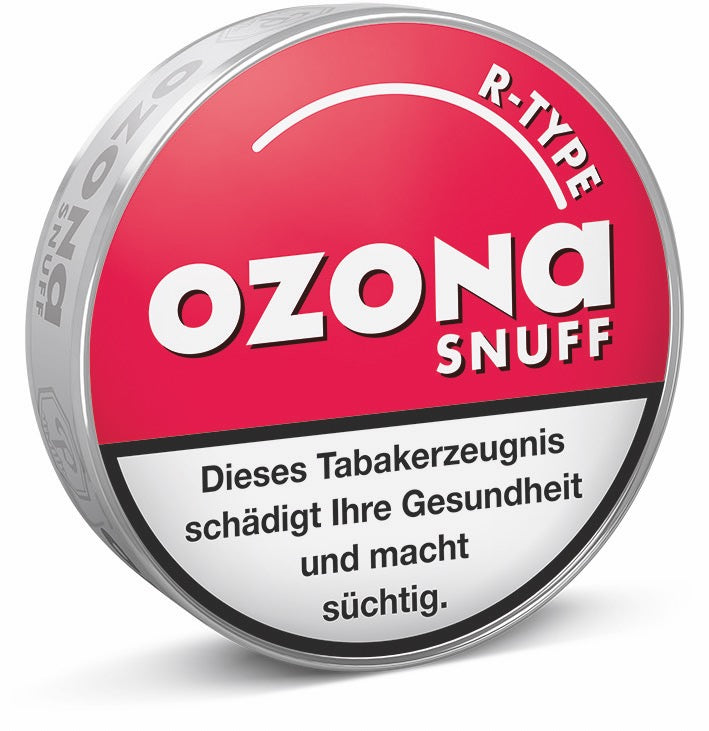 Ozona R-Type Snuff Schnupftabak – fruchtiges Waldhimbeeraroma mit Menthol in der 6g Dose, ideal für unterwegs und erfrischend.