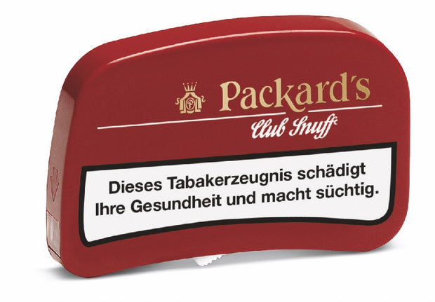 Packard's Club Snuff – fruchtig-würziger Schnupftabak in der 7g Box mit praktischer Einhand-Portionierung. Jetzt online kaufen!