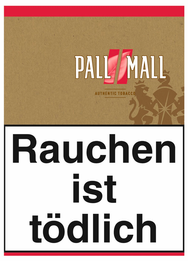 Pall Mall Authentic Red Volumentabak 71g Dose frontal – starker Stopftabak ohne Zusatzstoffe