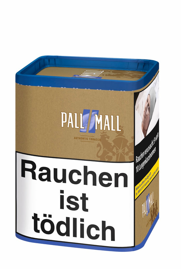 Pall Mall Authentic Blue Stopftabak 71g Dose stehend schräg – ohne Zusätze, milder Tabak zum Stopfen
