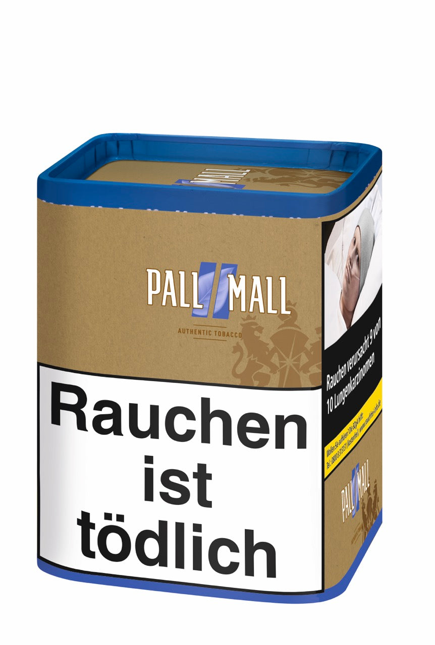 Pall Mall Authentic Blue Stopftabak 71g Dose stehend schräg – ohne Zusätze, milder Tabak zum Stopfen