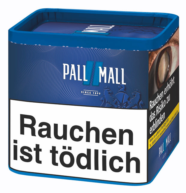 Pall Mall Blue Stopftabak 38g Dose stehend schräg – milder Volumentabak mit angenehmem Aroma