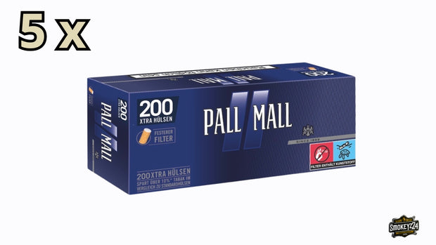 Pall Mall Blue Xtra Huelsen 5 x 200 Stück Paket