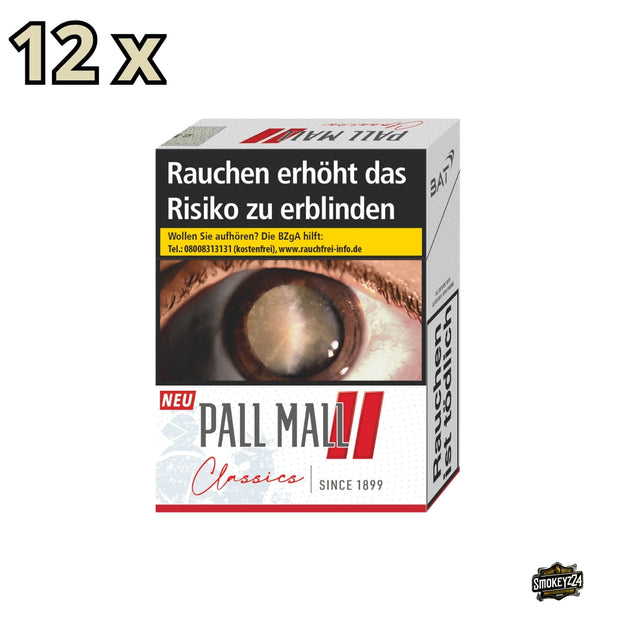 Pall Mall Classics Red XXL Packung in Weiß mit rotem Doppelbalken und Classics Schriftzug, Multiplikator 12x