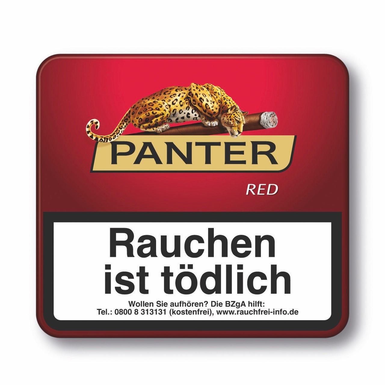 Panter Red Cigarillos 20er Metalldose – rote Verpackung, aromatisierte Zigarillos mit Vanillegeschmack