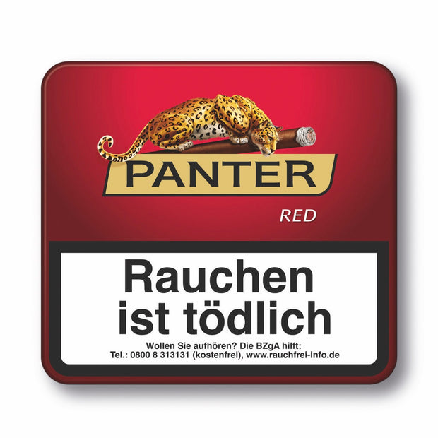 Panter Red Cigarillos 20er Metalldose – rote Verpackung, aromatisierte Zigarillos mit Vanillegeschmack