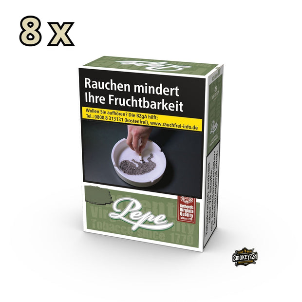 Pepe Rich Green Zigaretten Stange 8x29 Stück – Zusatzstofffreie Virginia-Zigaretten im Vorratsformat