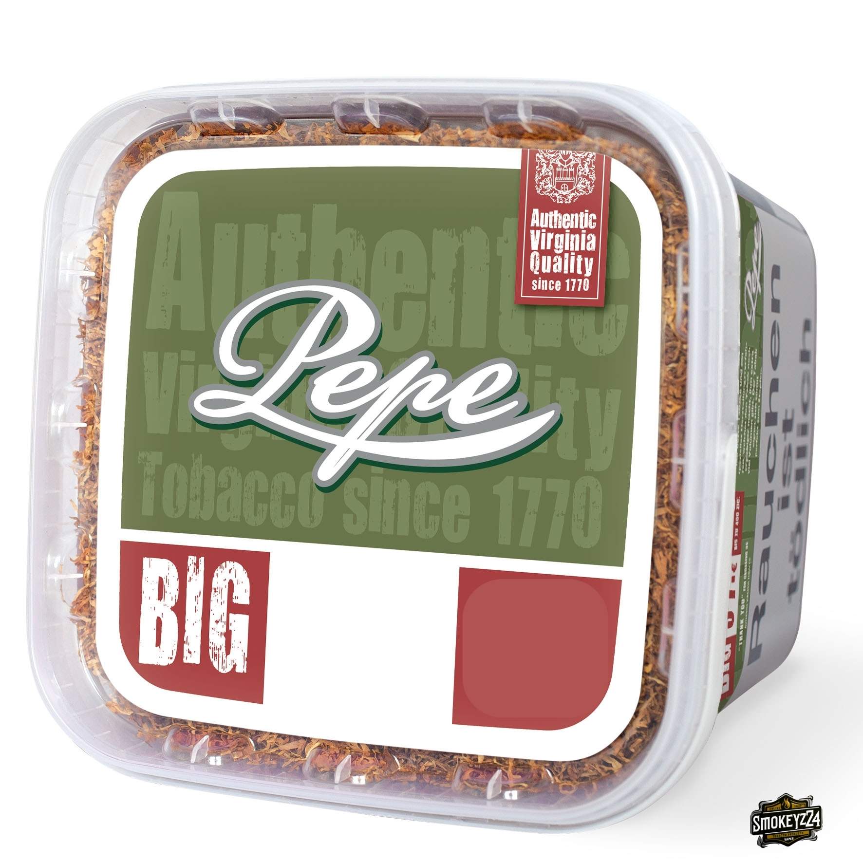 Pepe Rich Green Volumentabak 170g Box – Stopftabak ohne Zusatzstoffe, kräftiges Aroma, 100 % Virginia