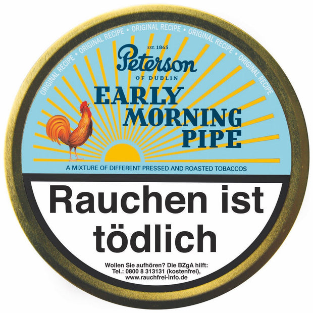 Peterson Early Morning Pipe Pfeifentabak 50g Dose – klassische Mischung aus Virginia, Orient und Latakia Tabak.