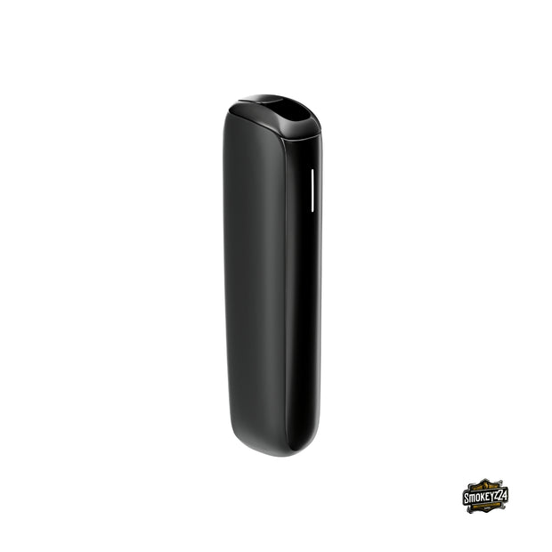 Seitenansicht des Ploom Aura Jet Black Tabakerhitzers in elegantem Schwarz