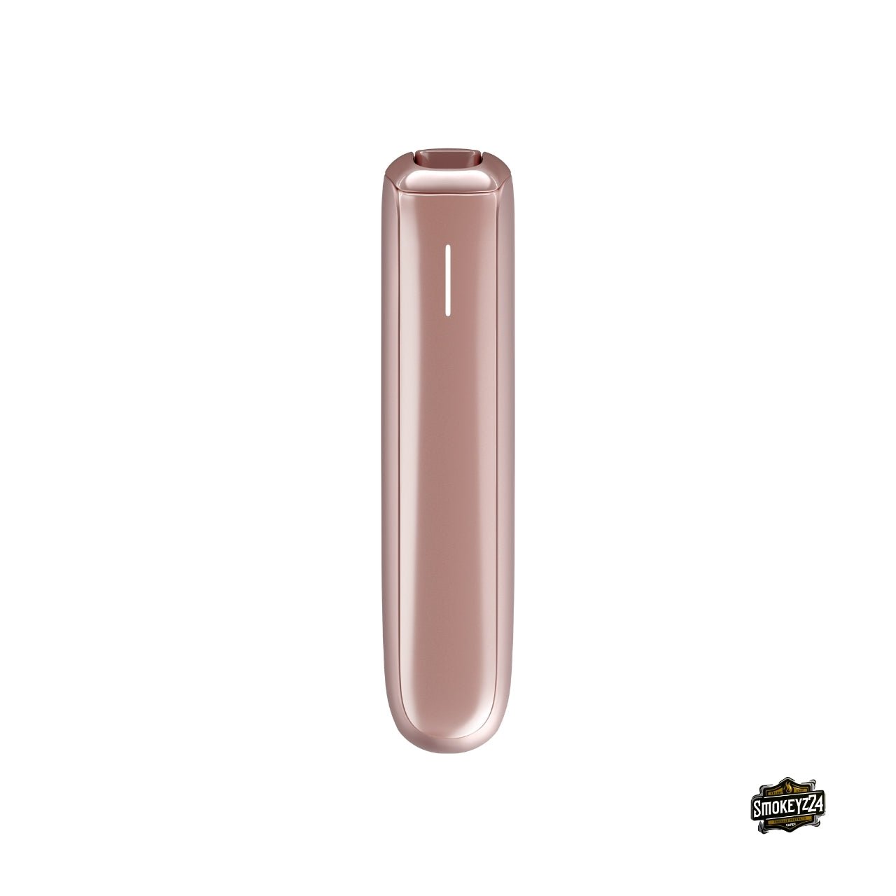 Ploom Aura Rose Gold, frontal, schlanker Tabakerhitzer mit metallic Finish