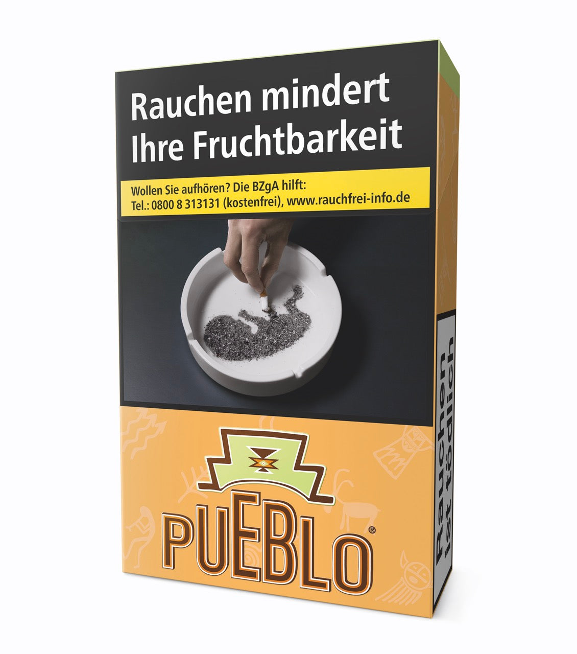 Pueblo Orange Zigaretten 10x20 Stück – Schachtel einzeln links geneigt
