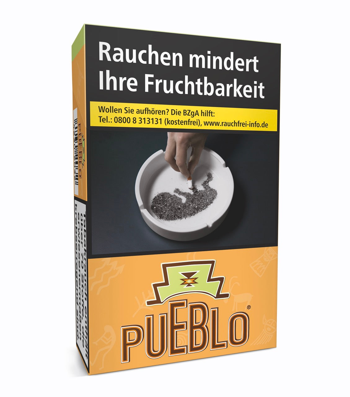 Pueblo Orange Zigaretten 10x20 Stück – Schachtel einzeln rechts geneigt